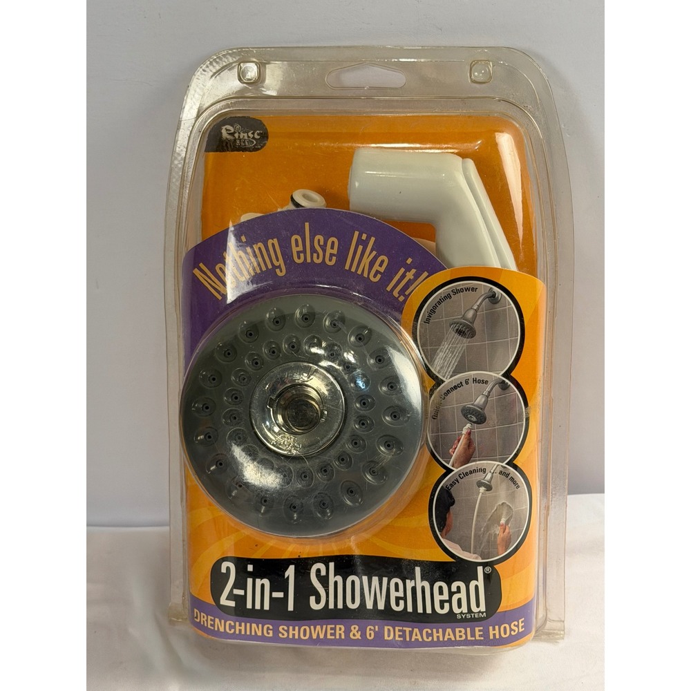 Rinse Ace 2-in-1 Showerhead System with 6ft Detachable Hose White Chrome